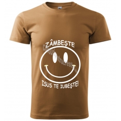 Tricou barbati maroniu, Zambeste, Isus te iubeste!